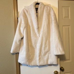 Faux fur dress coat